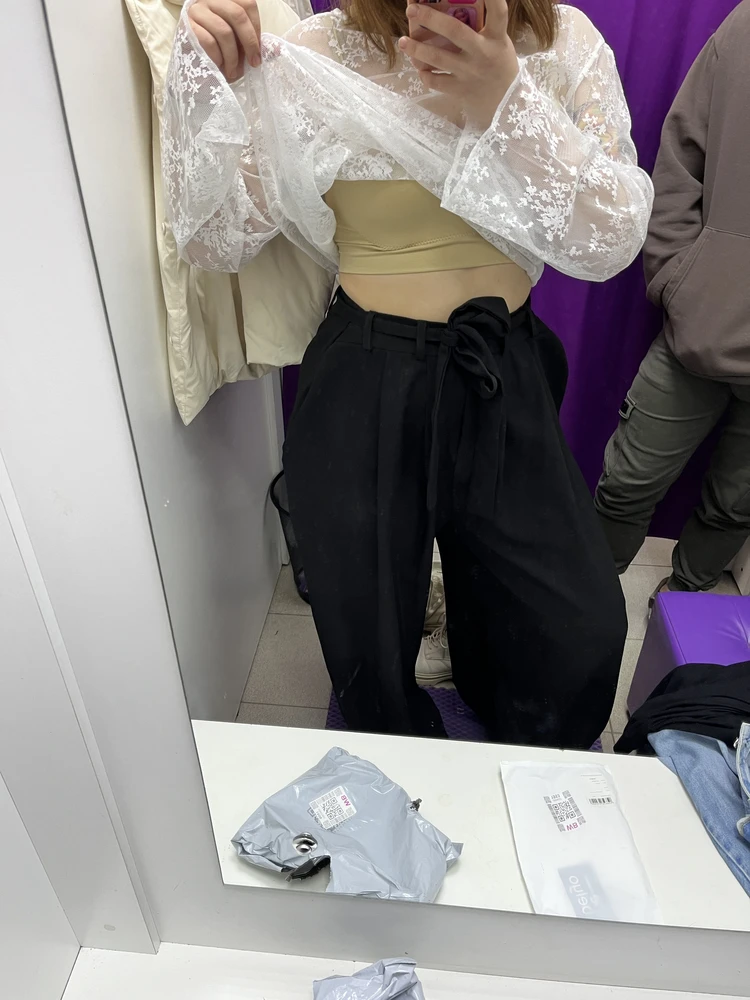 классные брюки, понравилась ткань) на рост ≈167 длинноваты, подшивала в ателье)